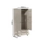 ONLY OPENED - Warm Grey 2-Door Double Wardrobe with Drawers - Hampton