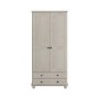 ONLY OPENED - Warm Grey 2-Door Double Wardrobe with Drawers - Hampton