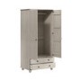 ONLY OPENED - Warm Grey 2-Door Double Wardrobe with Drawers - Hampton