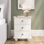 White 3-Drawer Bedside Table - Hampton