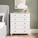HPT006 White 6 Drawer Chest of Drawers - Hampton
