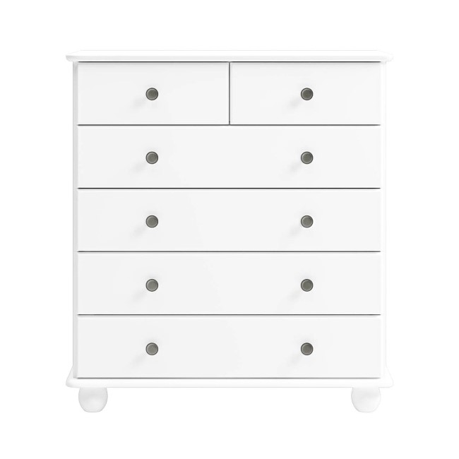 ALMOST PERFECT - White Chest of 6 Drawers - Hampton