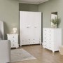 White 3-Door Triple Wardrobe with Drawers - Hampton