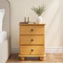 Pine 3 Drawer Bedside Table - Hampton