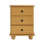 Pine 3 Drawer Bedside Table - Hampton