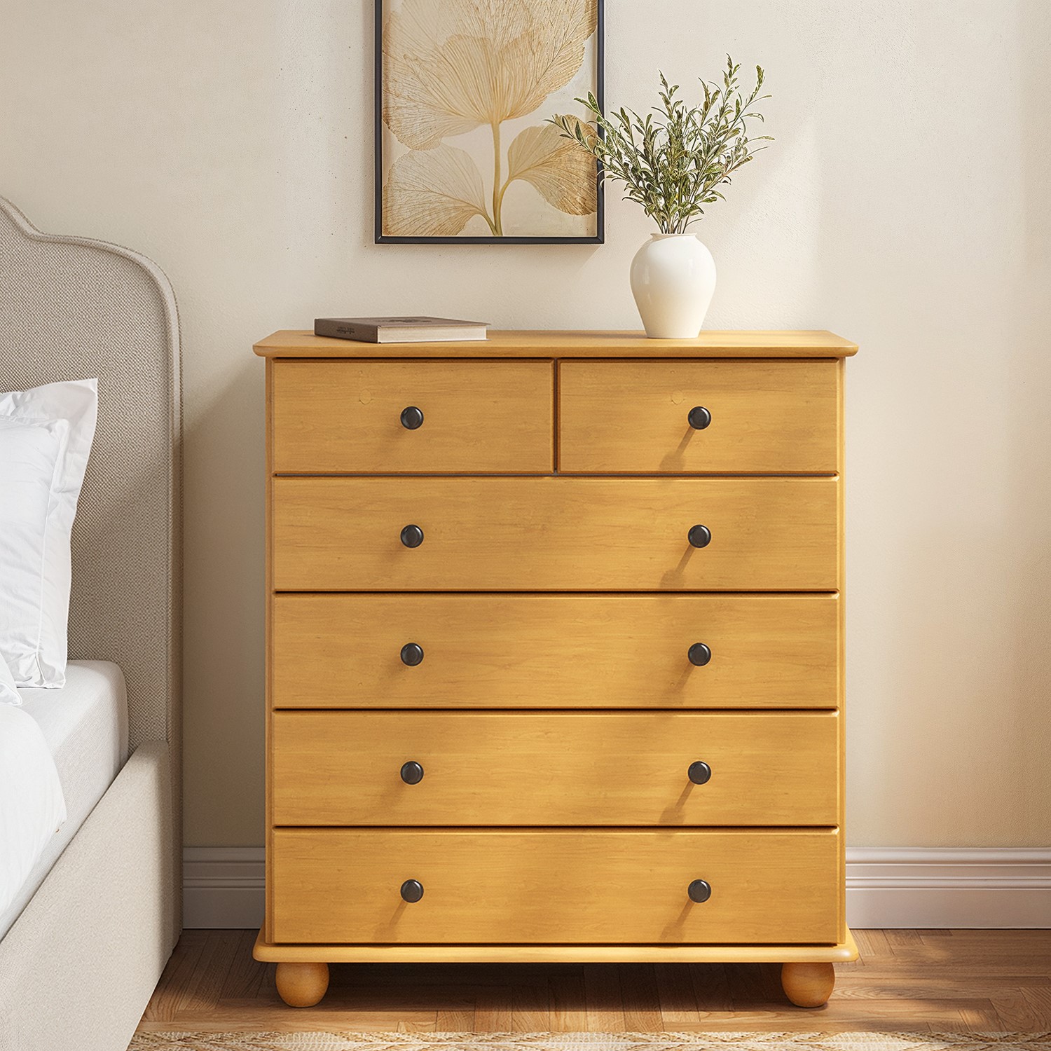 Pine Chest 6 Drawers