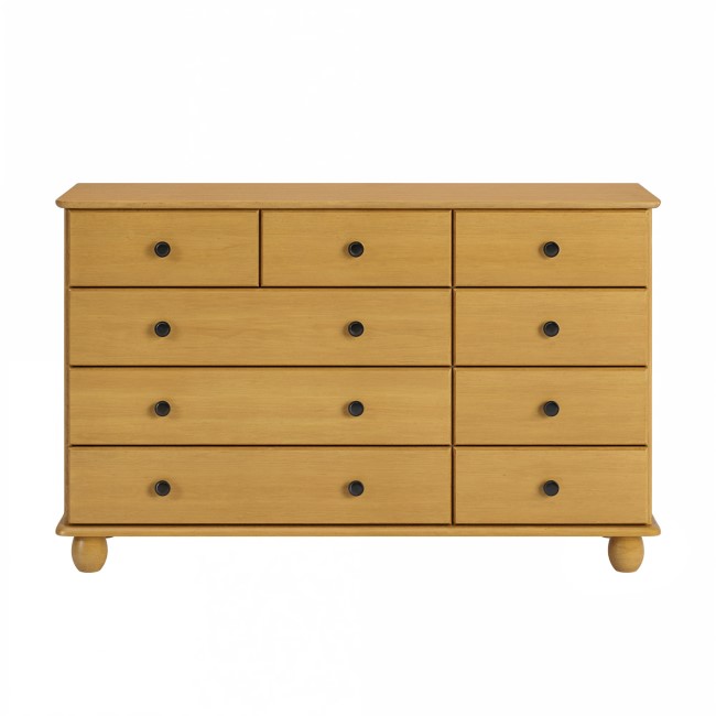 Wide Pine Chest of 9 Drawer - Hampton