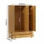 Pine 3-Door Triple Wardrobe with Drawers - Hampton