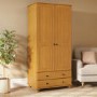 Pine 2-Door Double Wardrobe with Drawers - Hampton