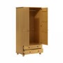 Pine 2-Door Double Wardrobe with Drawers - Hampton