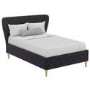 Dark Grey Velvet Double Ottoman Bed with Legs - Harley