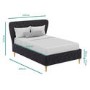 Dark Grey Velvet Double Ottoman Bed with Legs - Harley