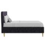 Dark Grey Velvet Double Ottoman Bed with Legs - Harley