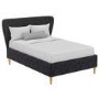 GRADE A2 - Harley Quilted Velvet King Size Ottoman Bed with Curved Headboard in Dark Grey