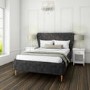 GRADE A1 - Harley Quilted Velvet King Size Ottoman Bed with Curved Headboard in Dark Grey