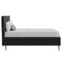 GRADE A2 - Harley Quilted Velvet King Size Ottoman Bed with Curved Headboard in Dark Grey