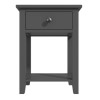 GRADE A1 - Harper Grey Solid Wood Bedside Table with 1 Drawer