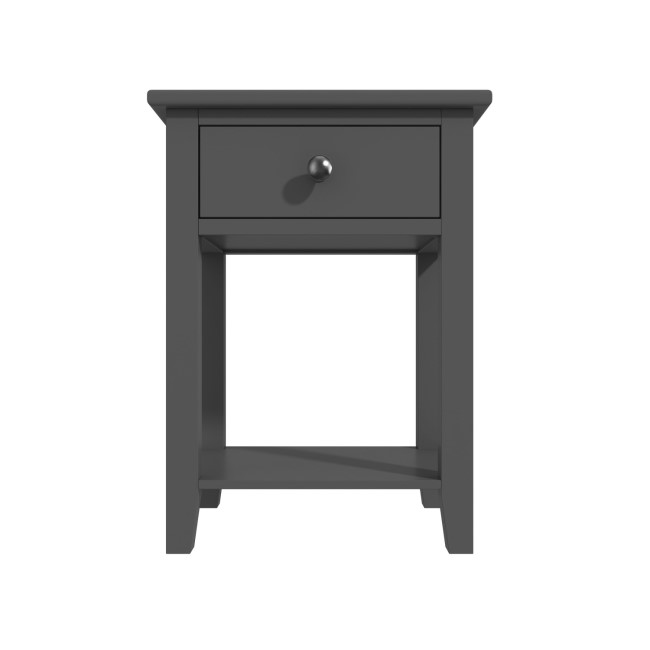 GRADE A1 - Harper Grey Solid Wood Bedside Table with 1 Drawer