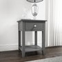 GRADE A2 - Harper Grey Solid Wood 1 Drawer Bedside Table