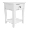 GRADE A1 - Harper White Solid Wood 1 Drawer Bedside Table 