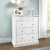GRADE A1 - Harper White Solid Wood 2+3 Chest of Drawers