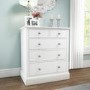 GRADE A3 - Harper Solid Wood 2+3 Chest of Drawers in White