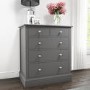 Harper Grey Solid Wood 2+3 Chest of Drawers