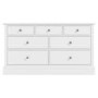 Wide White Painted Solid Wood Chest of 7 Drawers - Harper