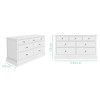 Harper White Solid Wood 4+3 Wide Chest of Drawers