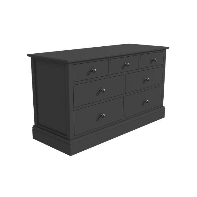 Wide Grey Painted Chest of 7 Drawers - Harper