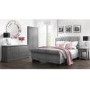 GRADE A2 - Harper Grey Solid Wood 4+3 Wide Chest of Drawers