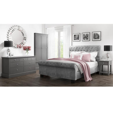 GRADE A1 - Harper Grey Solid Wood Dressing Table