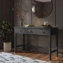 Grey Painted Dressing Table with 3 Drawers - Harper