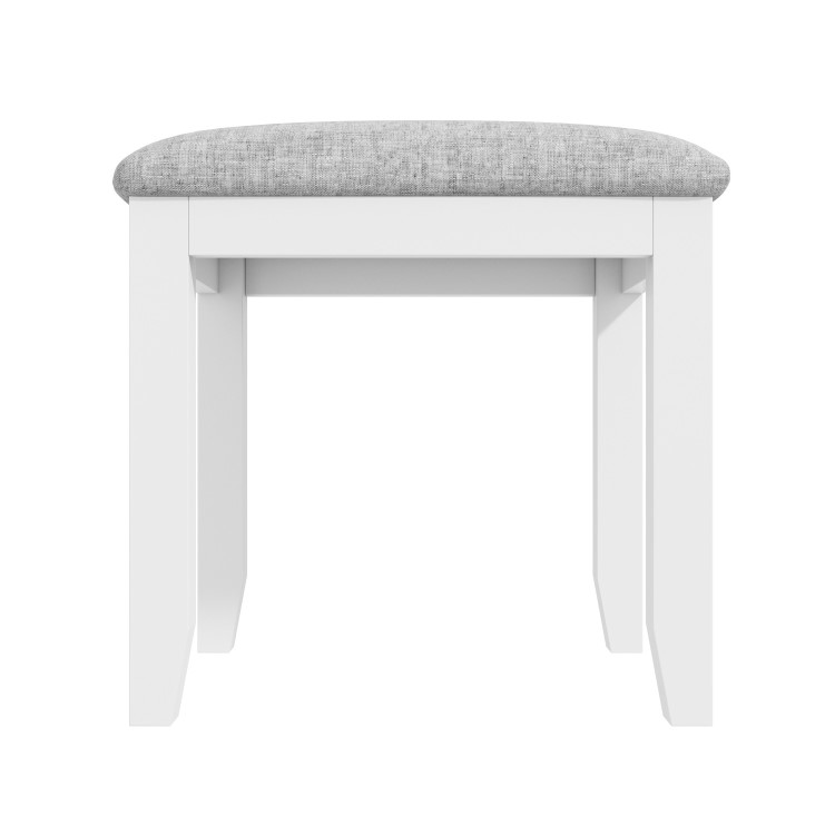 Harper White Solid Wood Dressing Table Stool