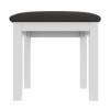 GRADE A1 - Harper Solid Wood Dressing Table Stool in White Padded Seat in Dark Brown