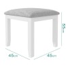 Harper White Solid Wood Dressing Table Stool