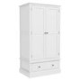GRADE A2 - Harper Solid Wood 2 Door 1 Drawer Wardrobe in White