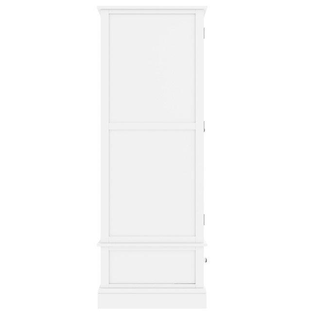 White Painted Double Wardrobe with Drawer - Harper