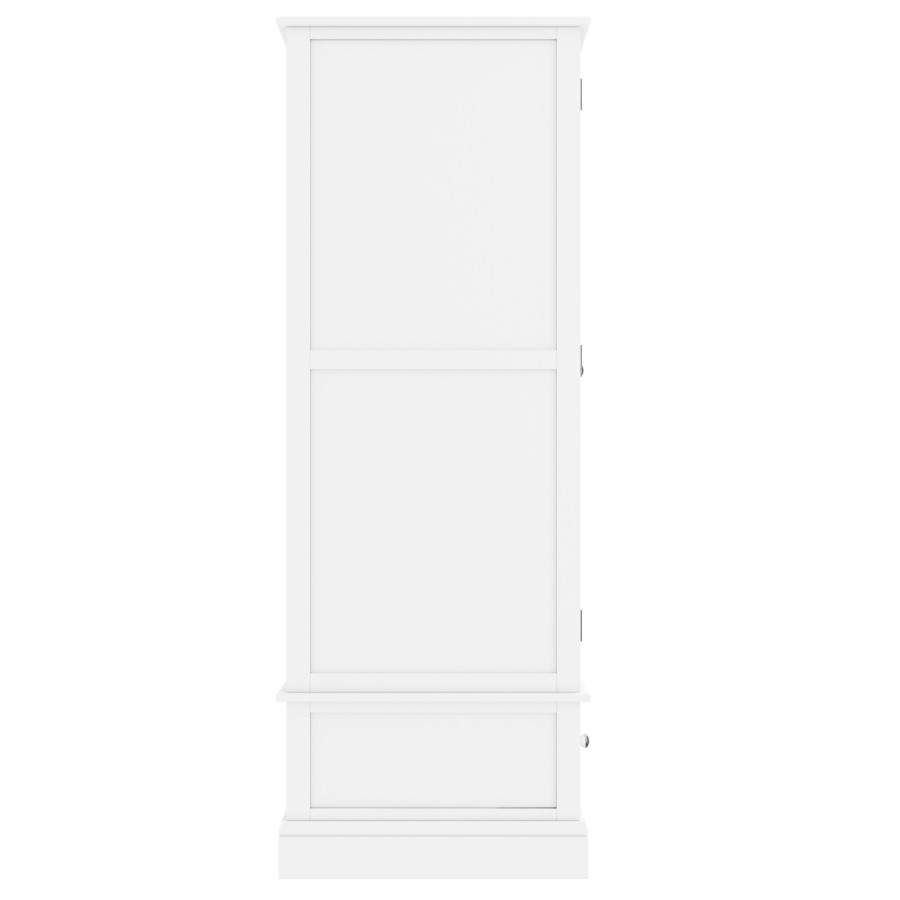 GRADE A2 - Harper White Solid Wood Double Wardrobe with Drawer