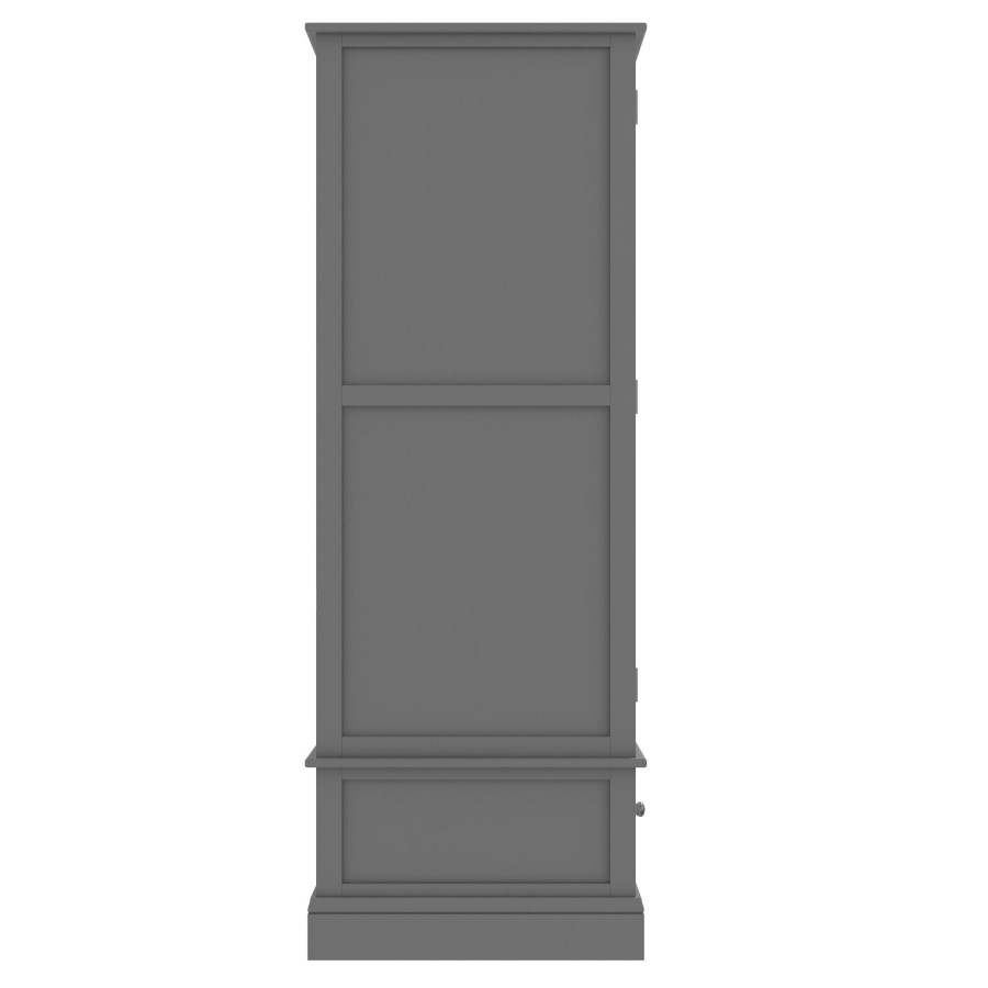 GRADE A1 - Harper Grey Solid Wood 3 Door 3 Drawer Wardrobe