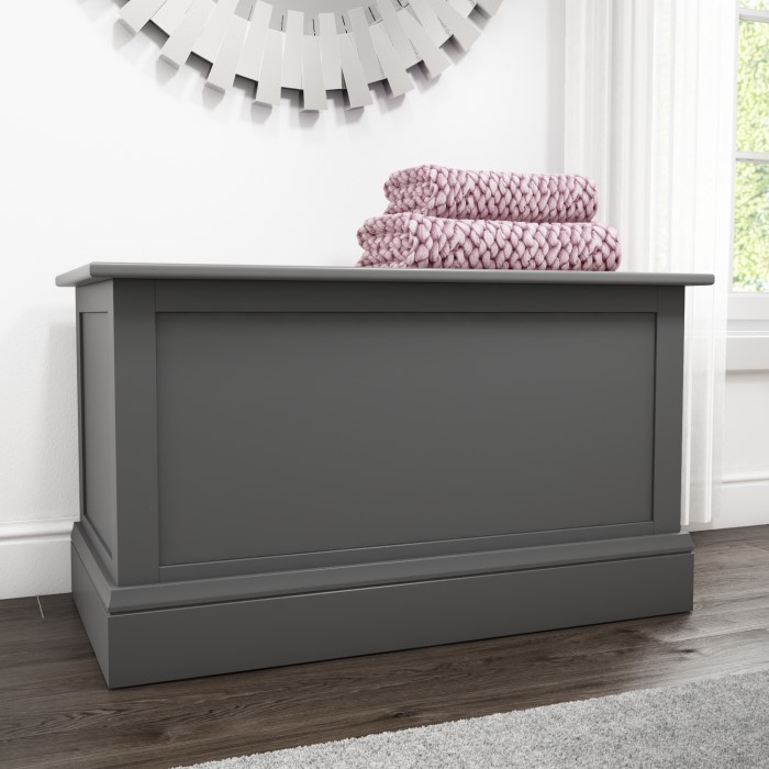 Harper Grey Solid Wood Blanket Box Furniture123