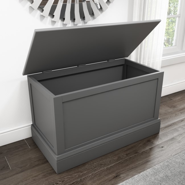 Harper Grey Solid Wood Blanket Box