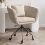 Beige Boucle Office Chair with Cushion - Harris