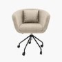 Beige Boucle Office Chair with Cushion - Harris