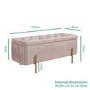 GRADE A1 - Harriet Pleated Velvet Blanket Box in Baby Pink