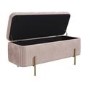 End-of-Bed Ottoman Storage Bench in Pink Pleated Velvet with Gold Legs - Harriet