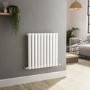 Sorrento White Horizontal Oval Designer Radiator 600x590mm Single Panel 1576 BTU