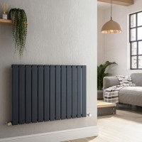 Riace Anthracite Horizontal Flat Designer Radiator 600x884mm Single Panel 2065 BTU