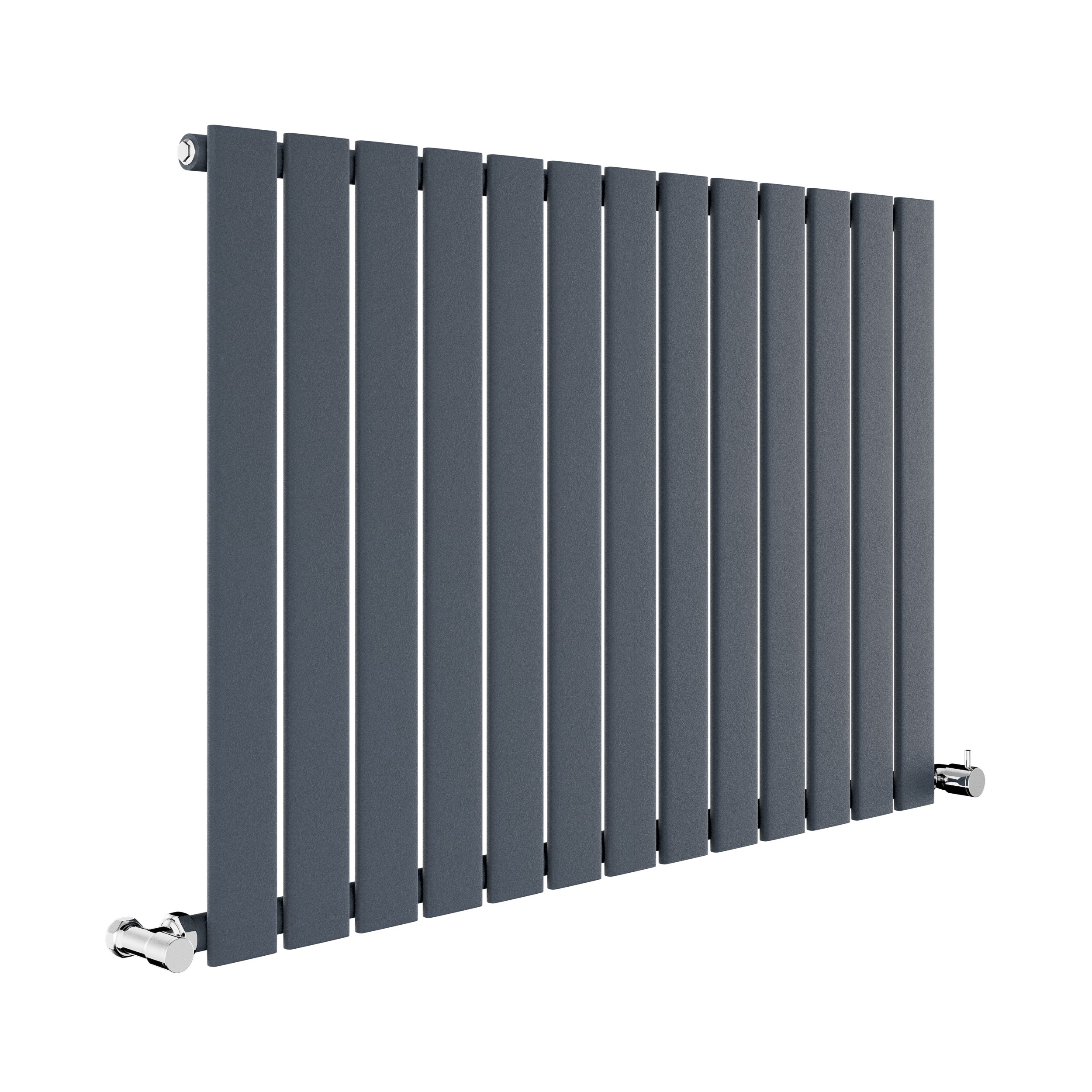 Riace Anthracite Horizontal Flat Designer Radiator 600x884mm Single ...
