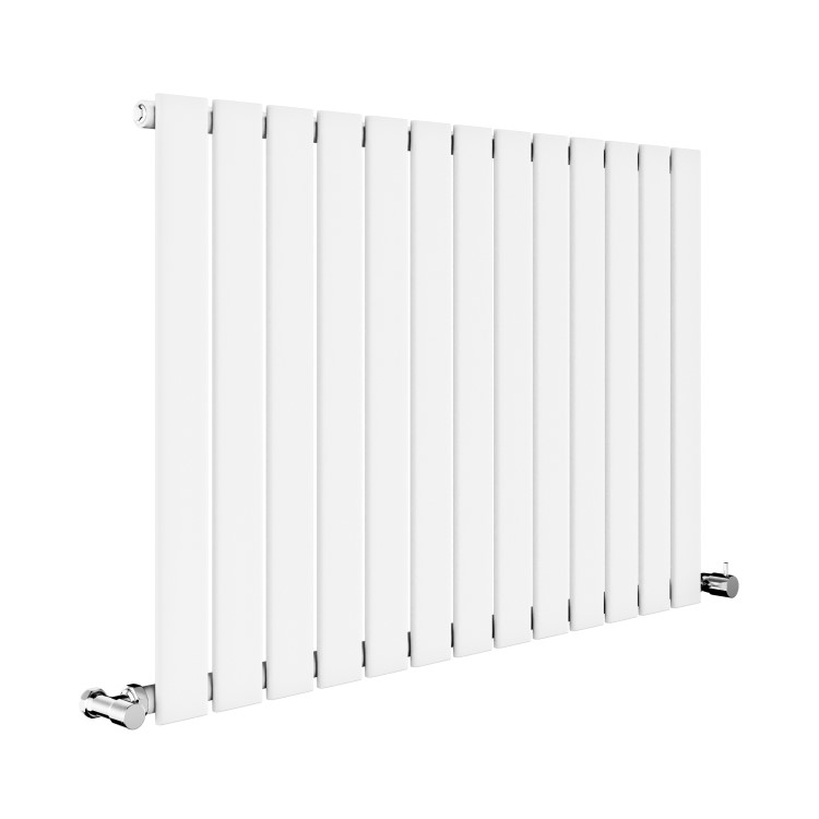 Riace White Horizontal Flat Designer Radiator 600x884mm Single Panel 2065 BTU